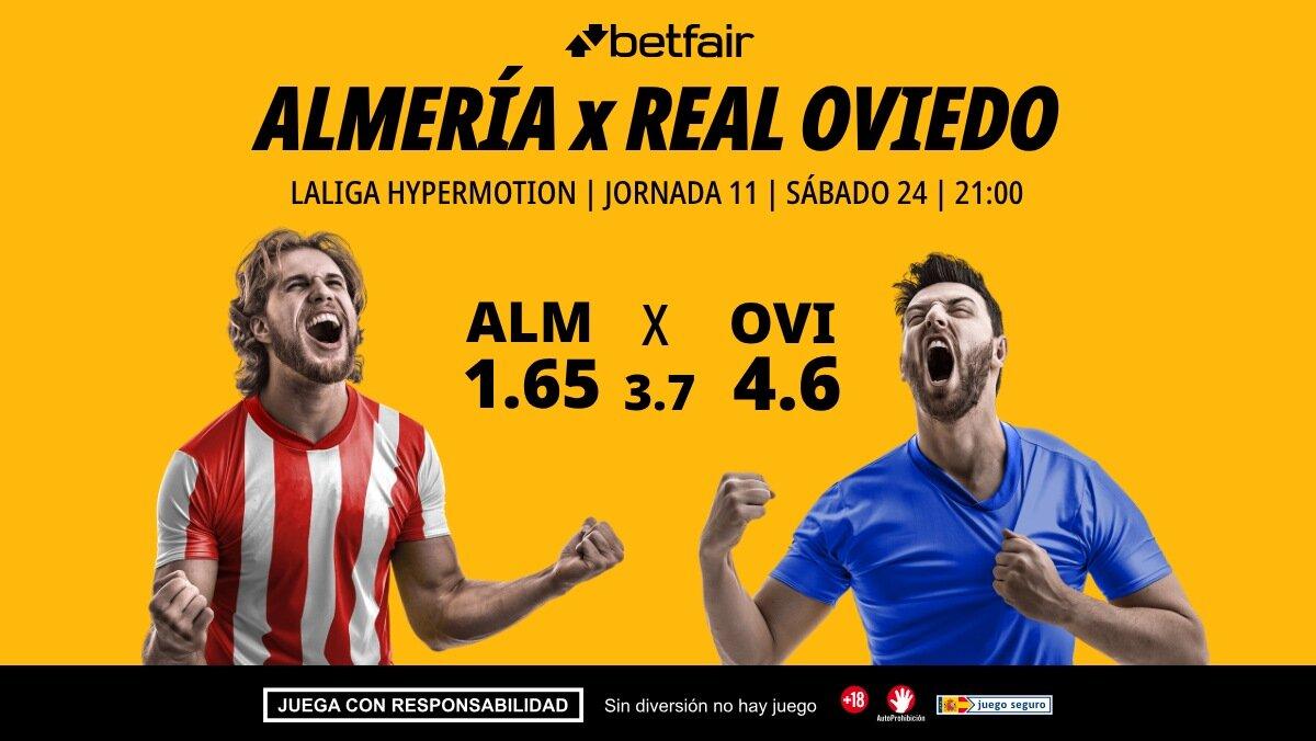 Almería - Real Oviedo: alineaciones, horario, dónde ver, pronósticos y estadísticas