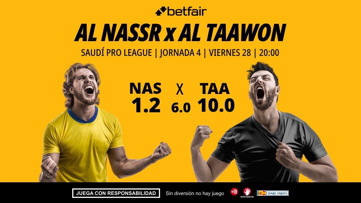 Al Nassr - Al Taawon: alineaciones, horario, dónde ver, pronósticos y estadísticas