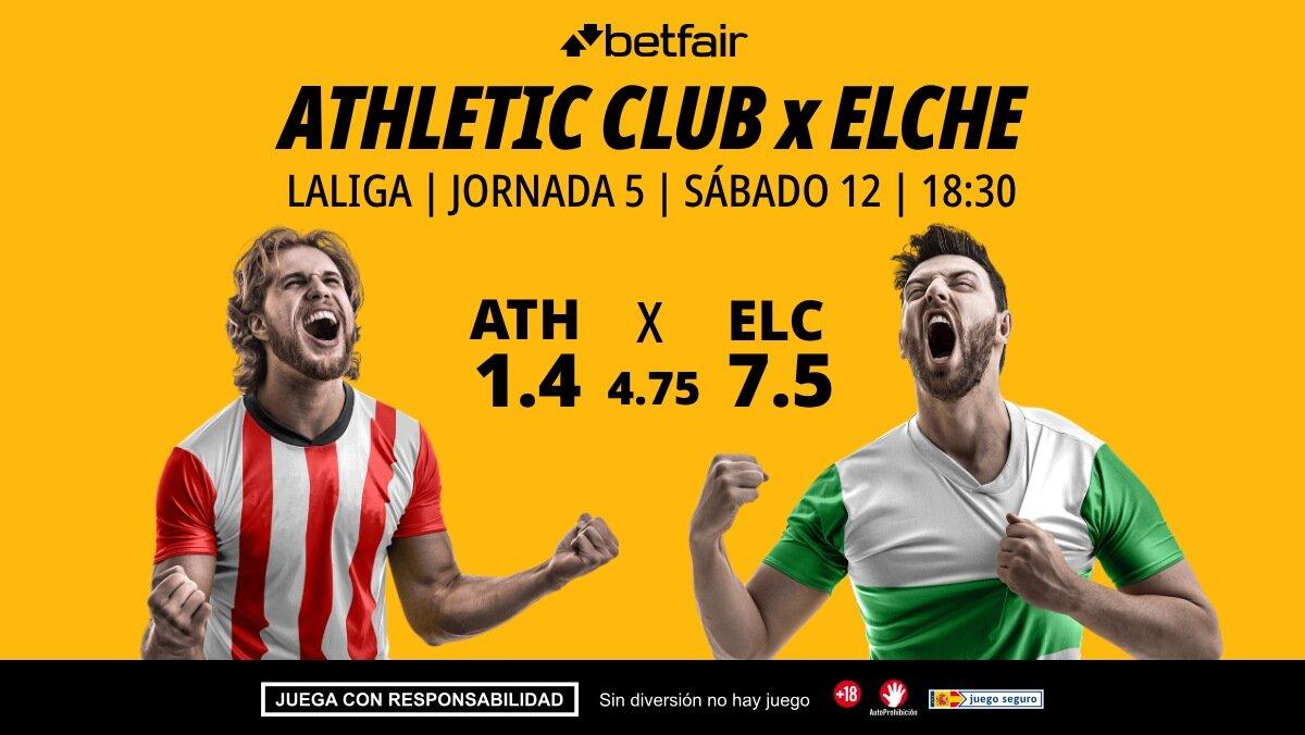 Athletic Club - Elche: alineaciones, horario, dónde ver, pronósticos y estadísticas