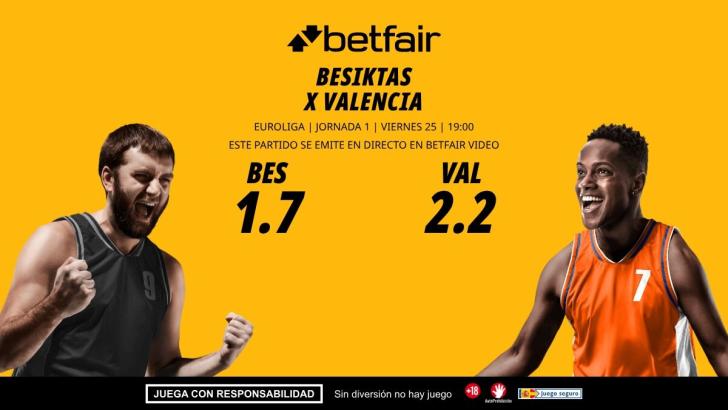 Besiktas - Valencia Basket: horario, dónde ver, bajas, estadísticas y pronósticos