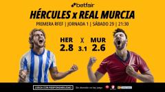 Hércules - Real Murcia: alineaciones, horario, dónde ver, pronósticos y estadísticas