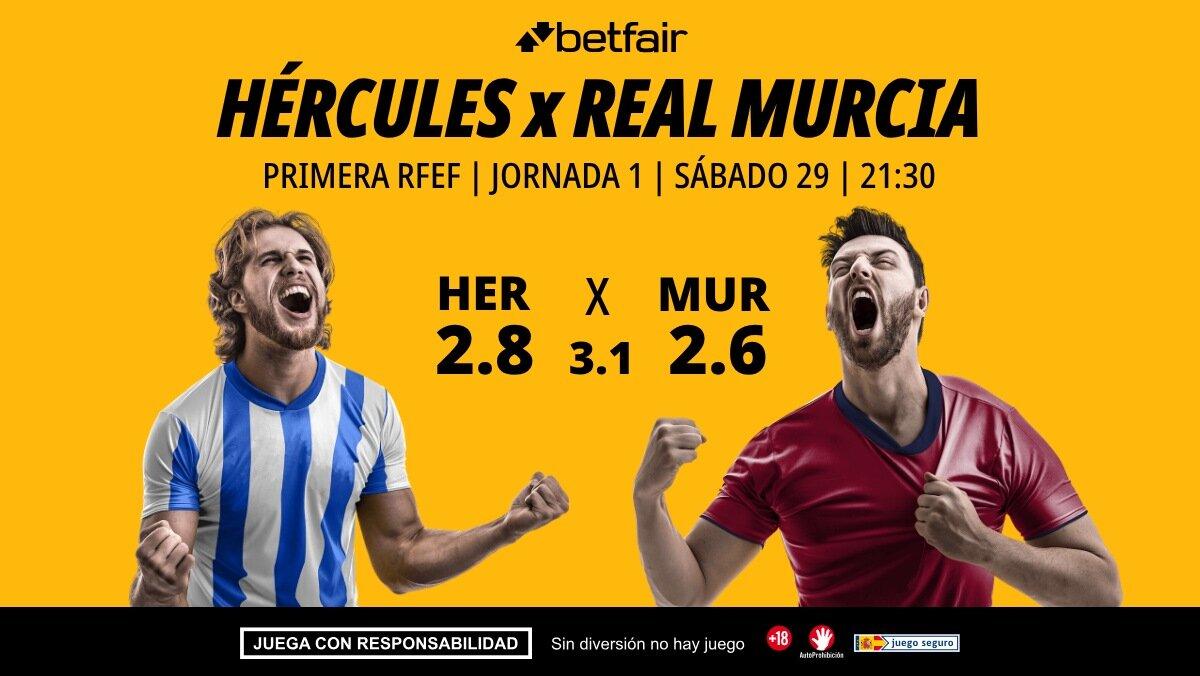 Hércules - Real Murcia: alineaciones, horario, dónde ver, pronósticos y estadísticas