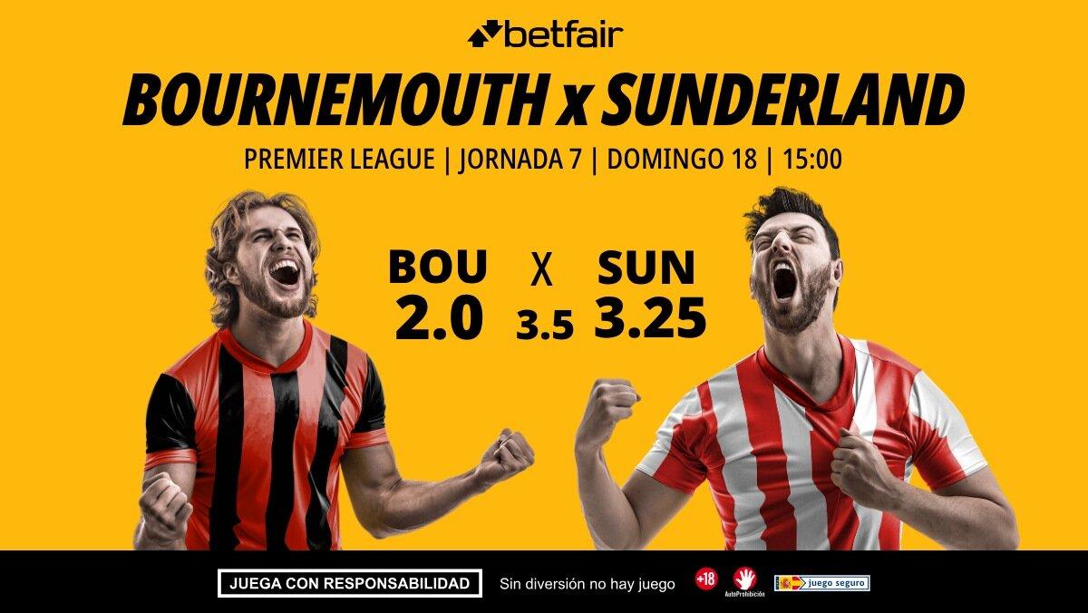 Bournemouth - Sunderland: alineaciones, horario, dónde ver, pronósticos y estadísticas