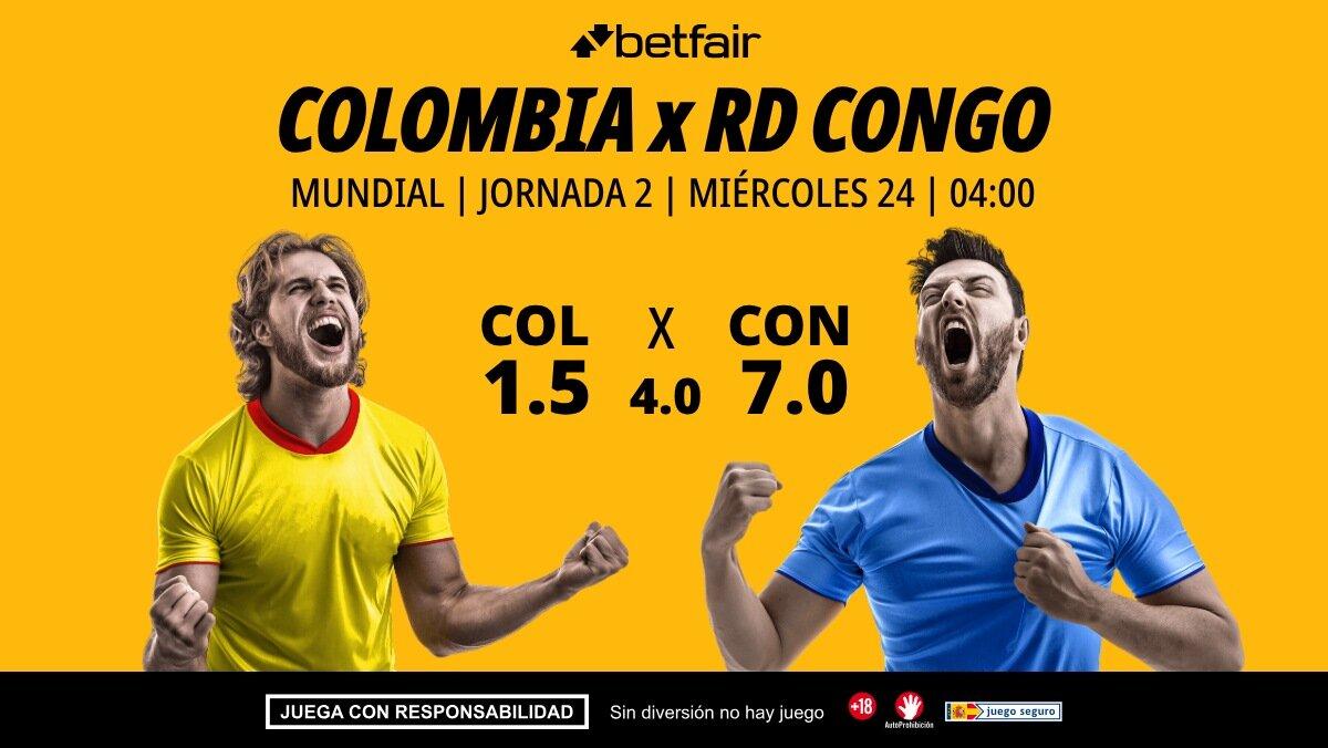 Colombia - RD Congo: alineaciones, horario, dónde ver, pronósticos y estadísticas