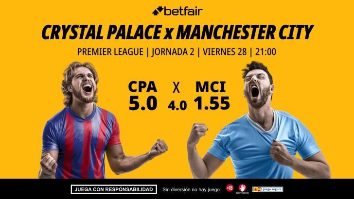 Crystal Palace - Manchester City: alineaciones, horario, dónde ver, pronósticos y estadísticas