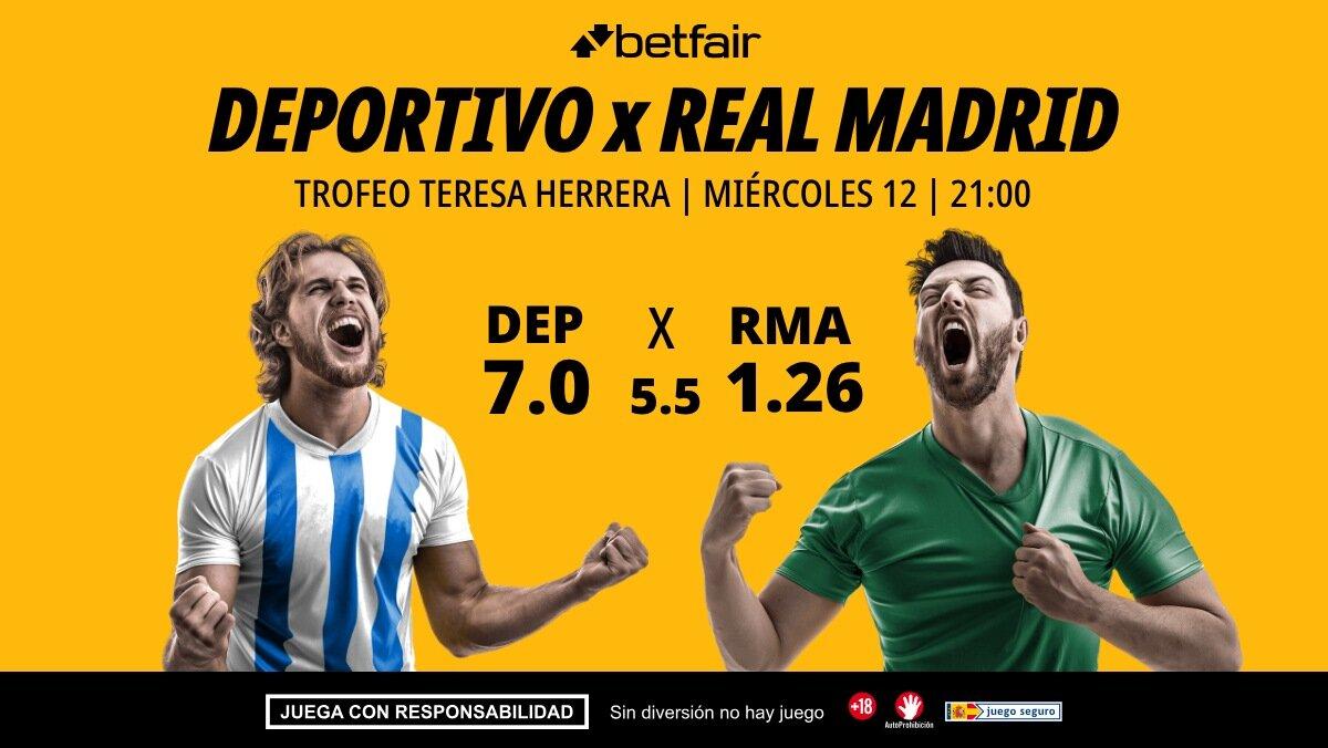 Deportivo de A Coruña - Real Madrid: alineaciones, horario, dónde ver, pronósticos y estadísticas