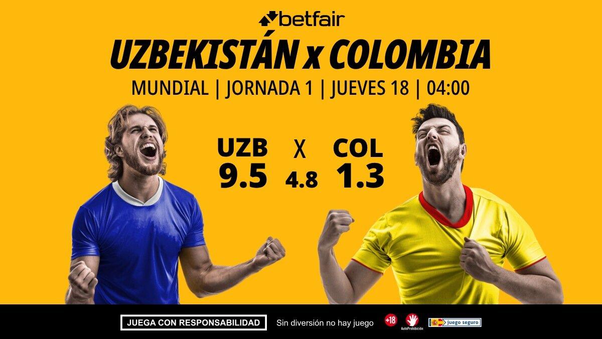 Uzbekistán - Colombia: horario, dónde ver, alineaciones, pronósticos y estadísticas