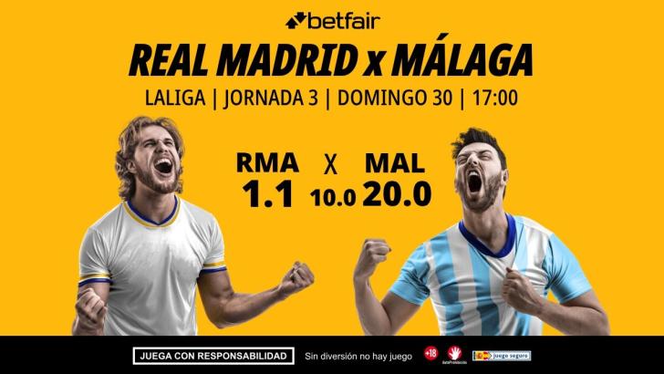 Real Madrid - Málaga: alineaciones, horario, dónde ver, pronósticos y estadísticas