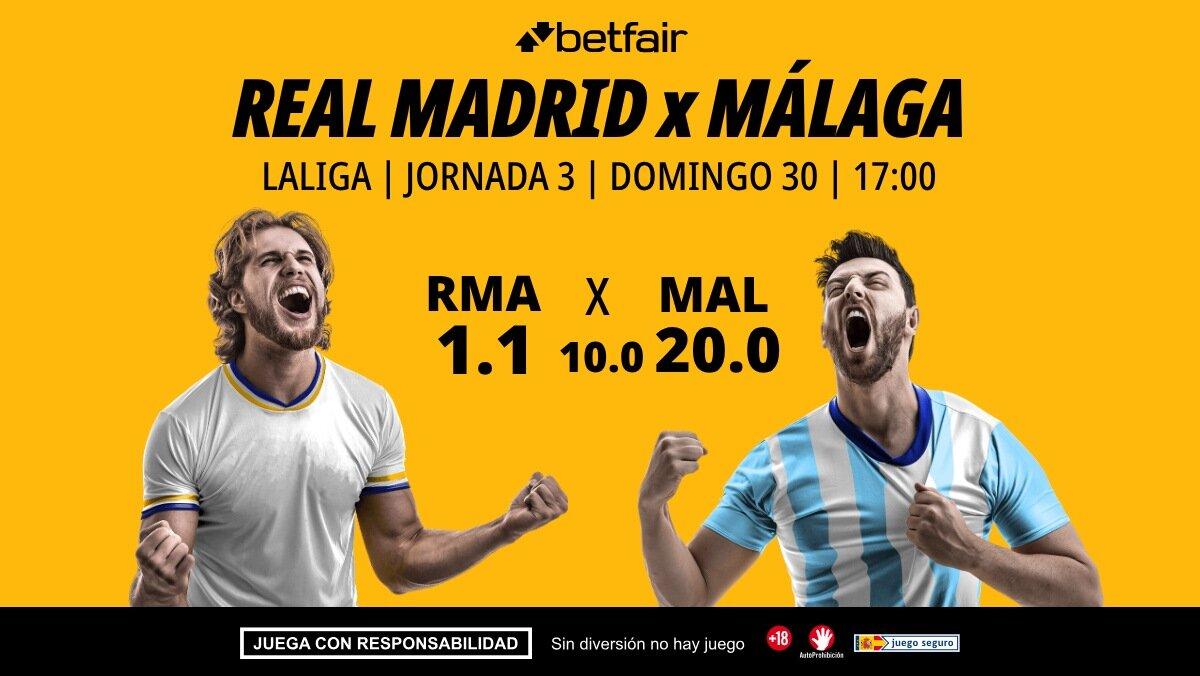 Real Madrid - Málaga: alineaciones, horario, dónde ver, pronósticos y estadísticas