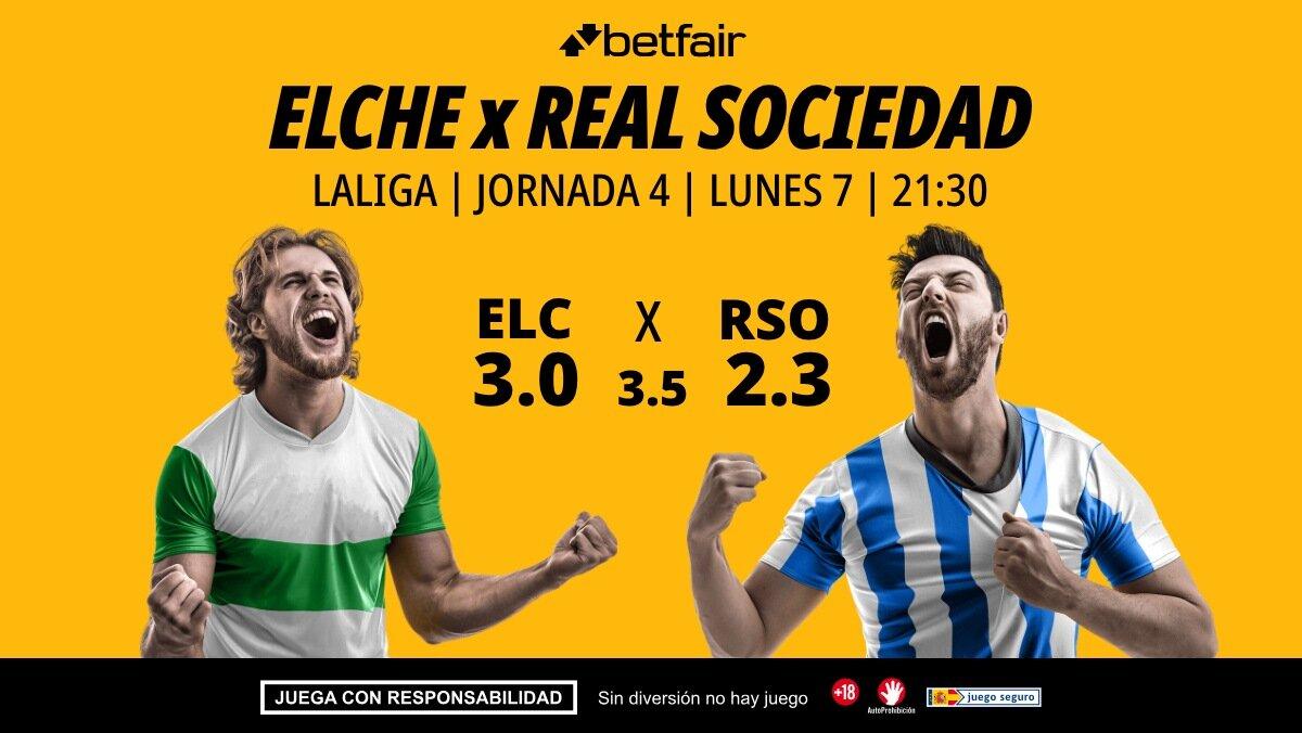 Elche - Real Sociedad: alineaciones, horario, dónde ver, pronósticos y estadísticas