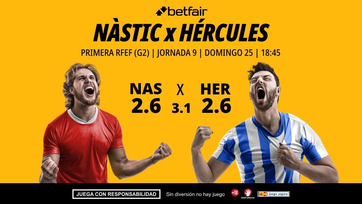 Nàstic - Hércules: alineaciones, horario, dónde ver, pronósticos y estadísticas