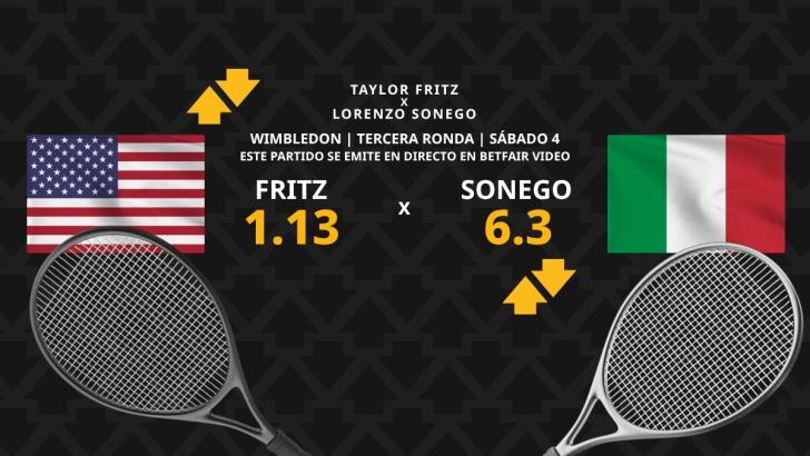 Taylor Fritz - Lorenzo Sonego: horario, dónde ver, estadísticas y pronósticos