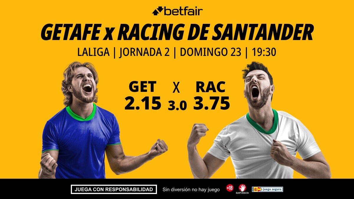 Getafe - Racing de Santander: alineaciones, horario, dónde ver, pronósticos y estadísticas