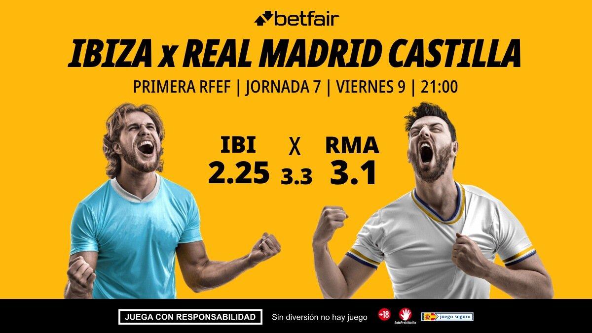 Ibiza - Real Madrid Castilla: alineaciones, horario, dónde ver, pronósticos y estadísticas