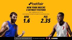 New York Knicks - Detroit Pistons: horario, dónde ver, bajas, estadísticas y pronósticos