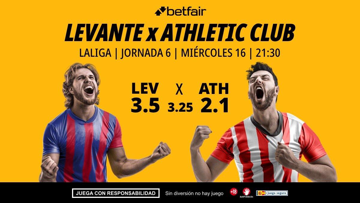 Levante - Athletic Club: alineaciones, horario, dónde ver, pronósticos y estadísticas