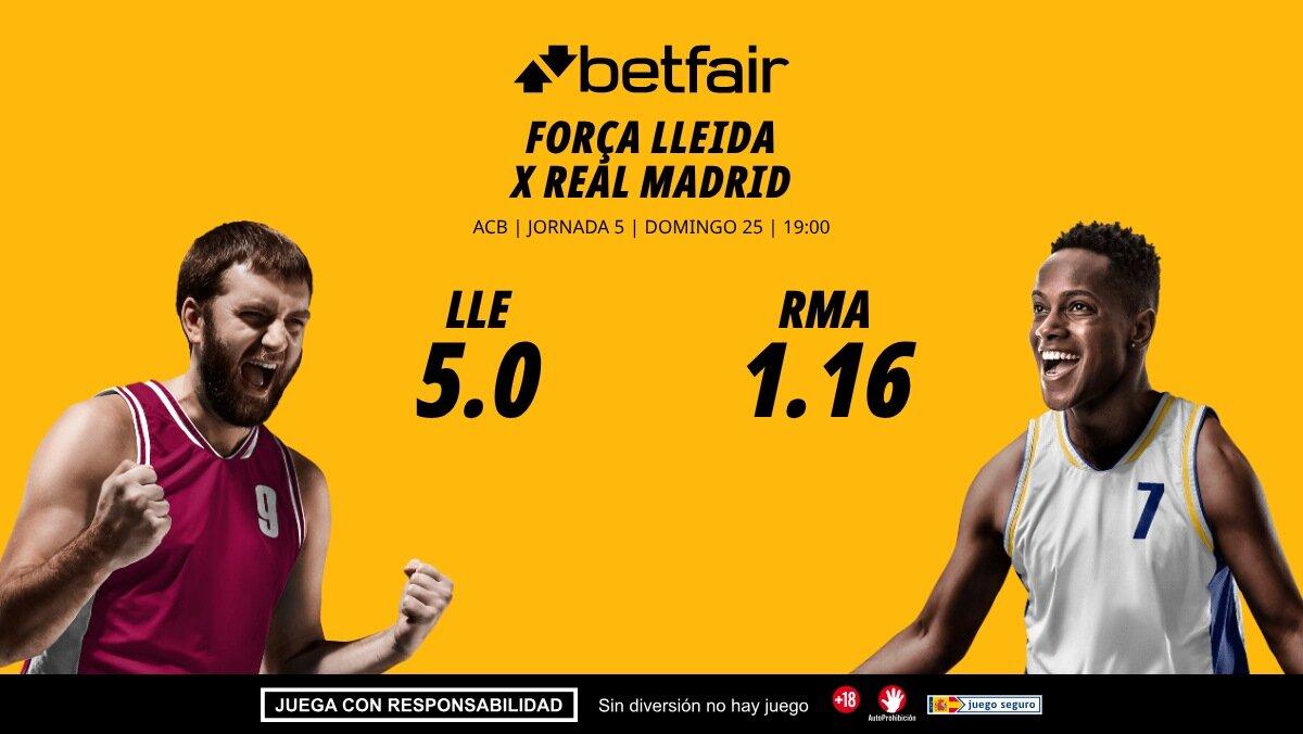 Força Lleida - Real Madrid: horario, dónde ver, bajas, estadísticas y pronósticos