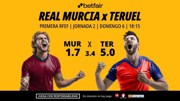 Real Murcia - CD Teruel: alineaciones, horario, dónde ver, pronósticos y estadísticas