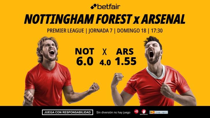 Nottingham Forest - Arsenal: alineaciones, horario, dónde ver, pronósticos y estadísticas