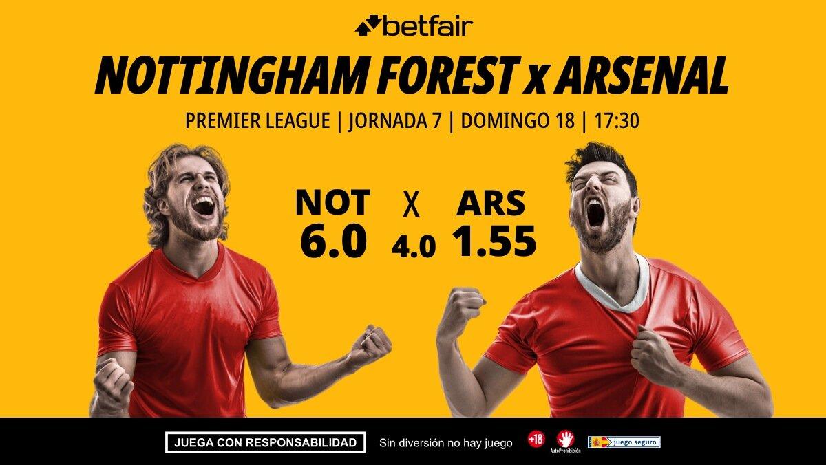 Nottingham Forest - Arsenal: alineaciones, horario, dónde ver, pronósticos y estadísticas