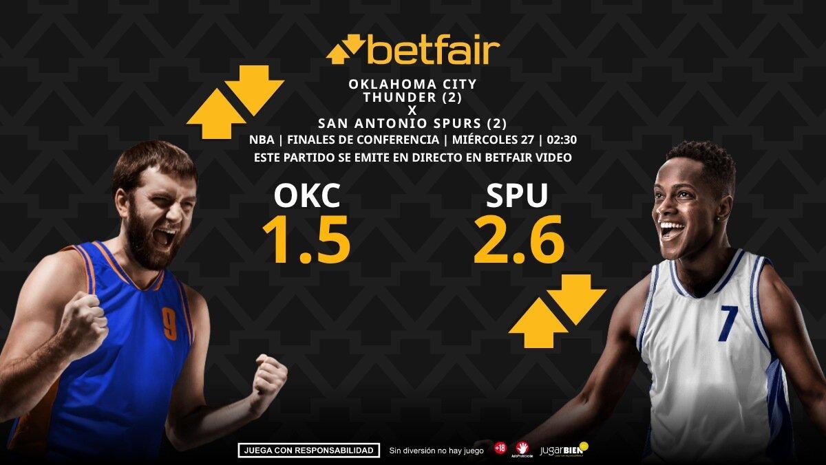 Oklahoma City Thunder - San Antonio Spurs (partido 5): horario, dónde ver, pronósticos, estadísticas y cuadro