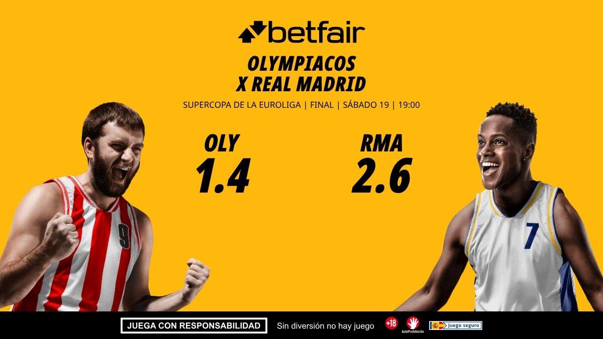Olympiacos - Real Madrid: horario, dónde ver, bajas, estadísticas y pronósticos