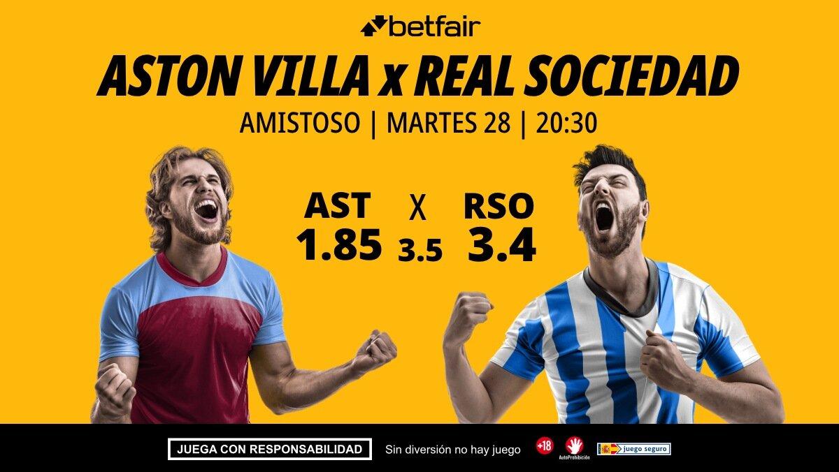 Aston Villa - Real Sociedad: alineaciones, horario, dónde ver, pronósticos y estadísticas