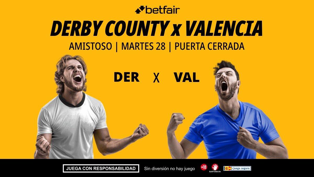 Derby County - Valencia: alineaciones, horario, dónde ver, pronósticos y estadísticas