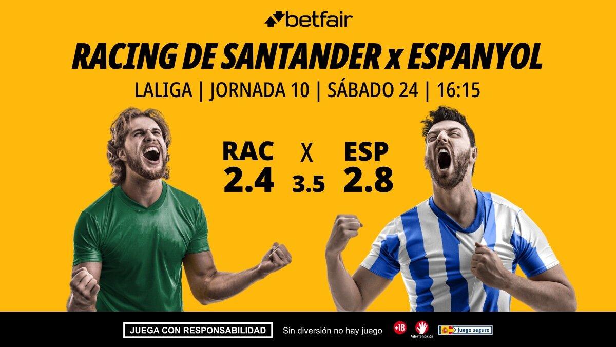 Racing de Santander - Espanyol: alineaciones, horario, dónde ver, pronósticos y estadísticas