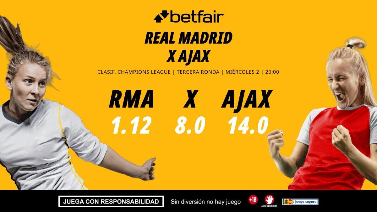 Real Madrid - Ajax: alineaciones, horario, dónde ver, pronósticos y estadísticas