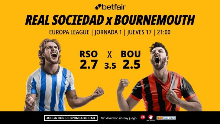 Real Sociedad - Bournemouth: alineaciones, horario, dónde ver, pronósticos y estadísticas