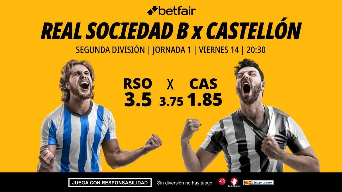 Real Sociedad B - Castellón: alineaciones, horario, dónde ver, pronósticos y estadísticas