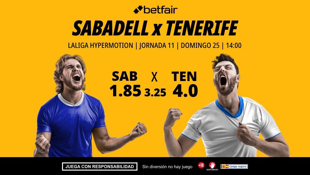 Sabadell - Tenerife: alineaciones, horario, dónde ver, pronósticos y estadísticas