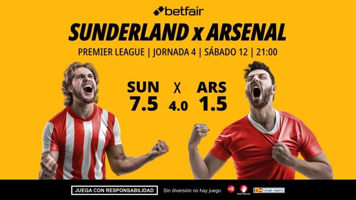 Sunderland - Arsenal: alineaciones, horario, dónde ver, pronósticos y estadísticas