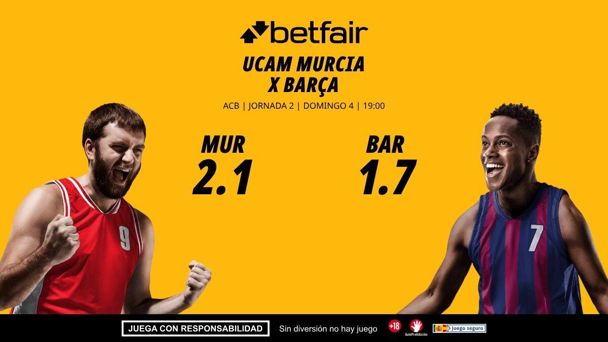 UCAM Murcia - Barcelona: horario, dónde ver, plantillas, estadísticas y pronósticos