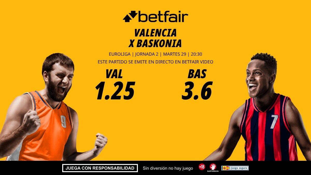 Valencia Basket - Baskonia: horario, dónde ver, bajas, estadísticas y pronósticos
