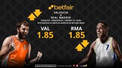 Valencia Basket - Real Madrid: horario, dónde ver, pronósticos, estadísticas y cuadro