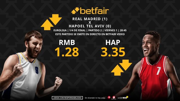 Real Madrid - Hapoel Tel Aviv (partido 2): horario, dónde ver, pronósticos, estadísticas y cuadro